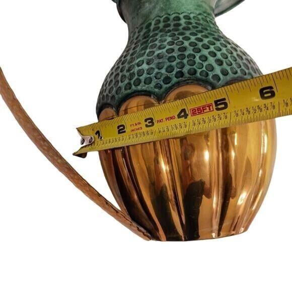 Mid 20th Century Copper Brass Hammered 11" Pitcher Exotic Large Lip Vintage Rare - Picture 12 of 12